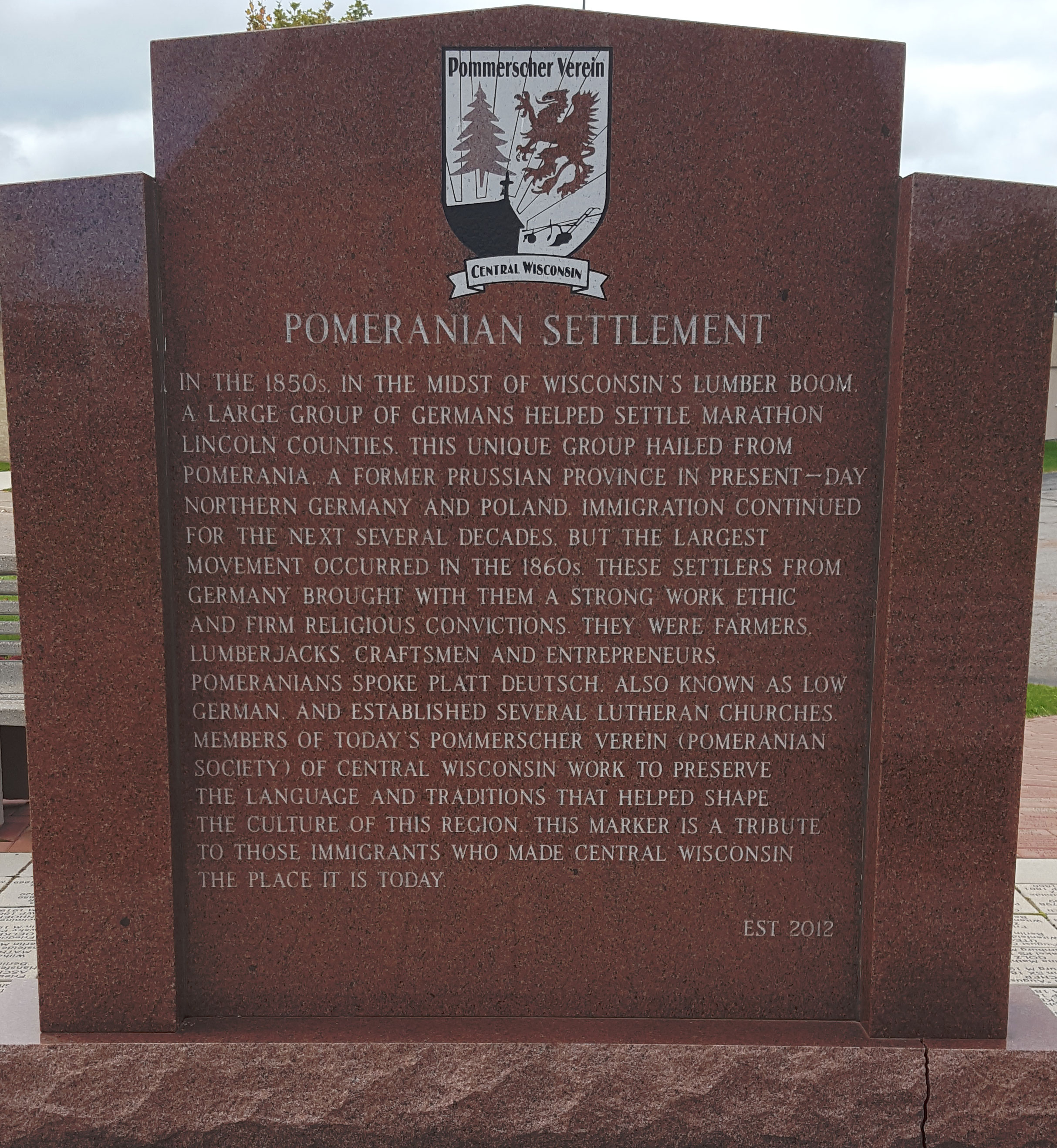 Pomeranian Settlement Marker